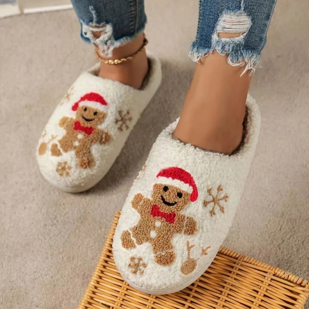 🎄 HOST PICK 🎄 Gingerbread Man Holiday Slippers - Picture 4 of 5